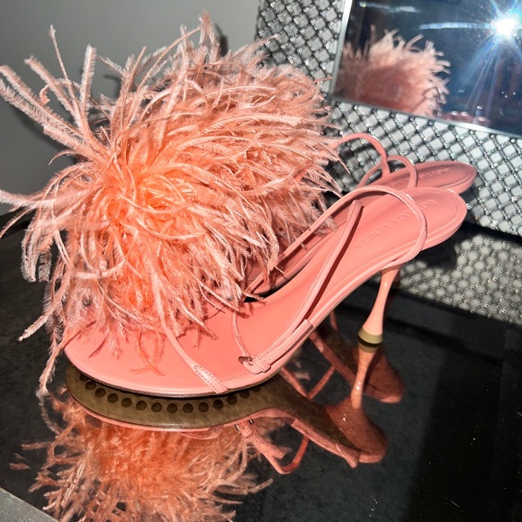 Bottega Veneta Feather Dot Sandals in flamingo - Picture 4 of 8